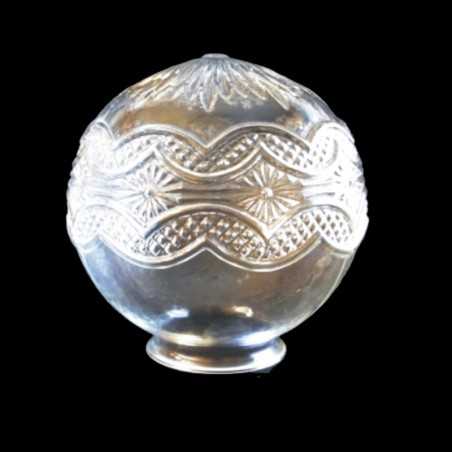 Bola de cristal decorada com semiopal em relevo, 200mm de diâmetro.