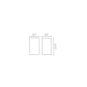 Aplique gesso reto 90mm x 200mm x 90mm dupla saída