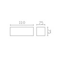 Aplique gesso reto 220mm x 75mm x 75mm com dupla saída