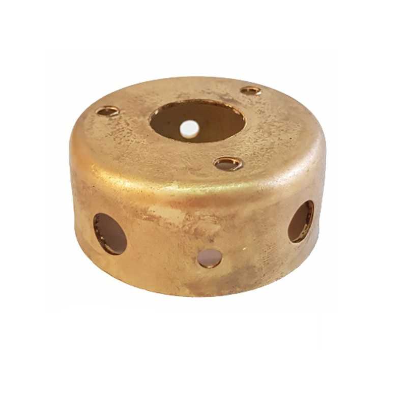 Suporte de latão com 60mm de diâmetro x 28,3mm e saída de 22mm.