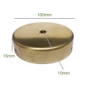Suporte latonado de 100mm de diâmetro x 15mm com uma saída.