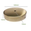 Suporte latonado de 120 mm de diâmetro x 15 mm e uma saída.