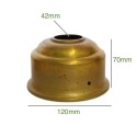 Suporte de latão 120mm x 70mm para soquete E27.