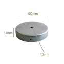 Suporte de ferro com 120mm de diâmetro x 15mm e uma saída.