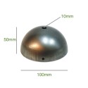 Suporte de ferro em forma de semiesfera com 100mm de diâmetro e uma saída.