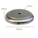 Suporte de ferro 120mm x 20mm com degrau decorativo.