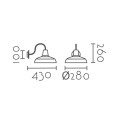 Aplique parede REIMS 280mm de diâmetro x 260mm