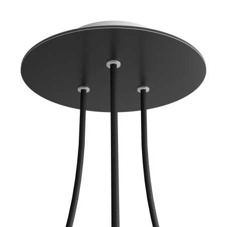 Suporte de teto de 200mm com três saídas em várias cores.