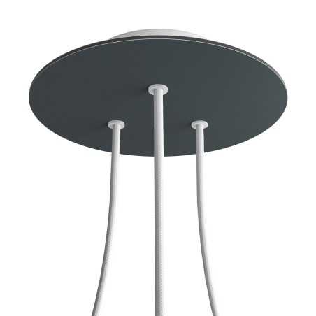 Suporte de teto de 200mm com três saídas em várias cores.