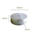 Suporte de metal em ferro bruto redondo com 140mm de diâmetro.