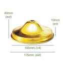 Porta-lápis de latão com 113mm de diâmetro x 37mm de altura.