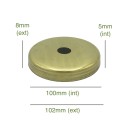 Tampa do porta-globo de latão com diâmetro de 100mm x 5mm.