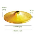 Tampa e suporte para velas de latão, 100mm de diâmetro x 20mm de altura.