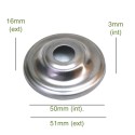 Tampa de ferro bruto para globo de 50mm de diâmetro x 3mm.