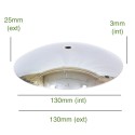 Tampa côncava cromada 130mm x 3mm para globos de vidro
