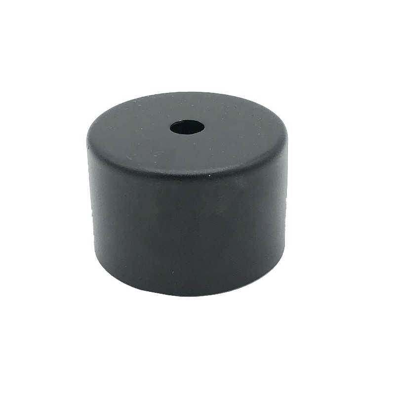 Tampa de metal de cor preta 57mm de diâmetro x 37mm.