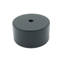 Tampa de metal preta, 87mm de diâmetro x 33mm.