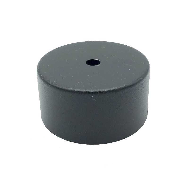 Tampa de metal preta 78mm de diâmetro x 37mm.