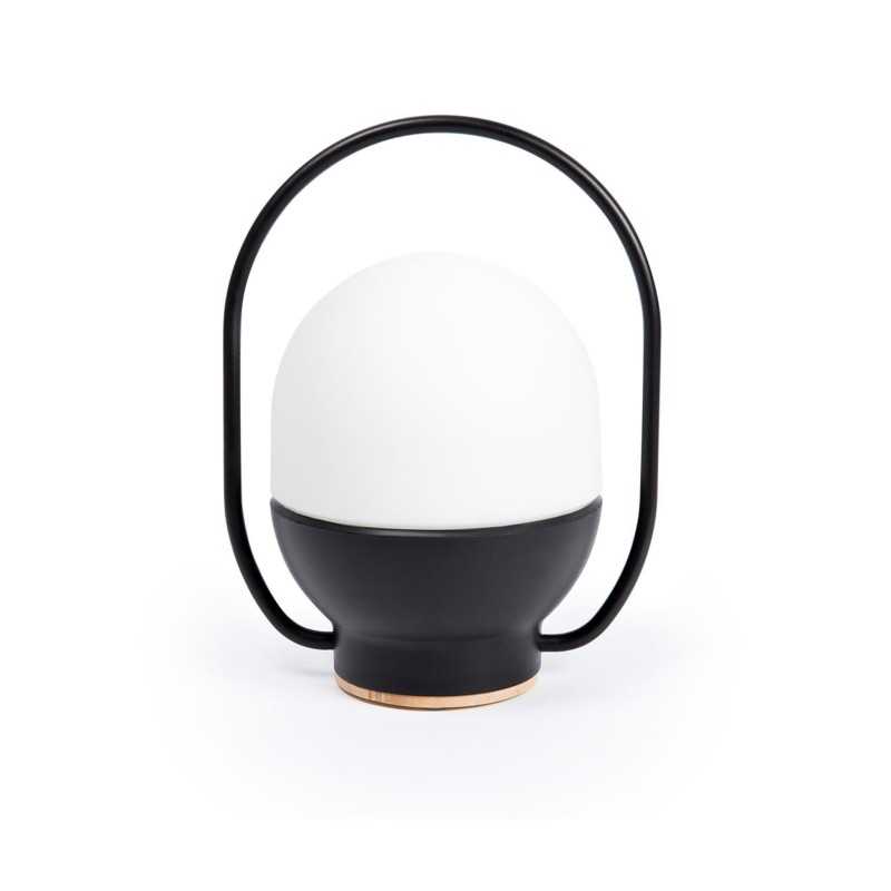 Lâmpada de mesa em plástico com LED integrado preto fosco CLAMECY