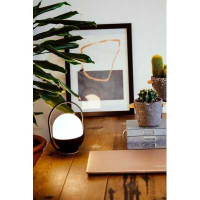 Lâmpada de mesa em plástico com LED integrado preto fosco CLAMECY