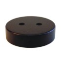 Suporte metálico preto de 90mm de diâmetro e duas saídas.