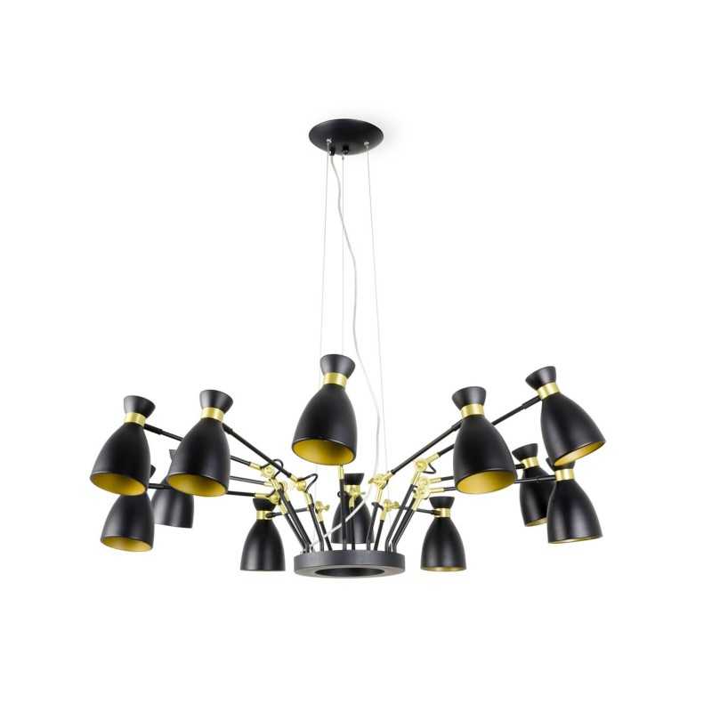 Luminária de teto em aço preto fosco E14 BANNAT