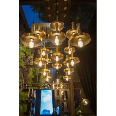Luminária de teto em aço E27 fosco dourado BAGNOT