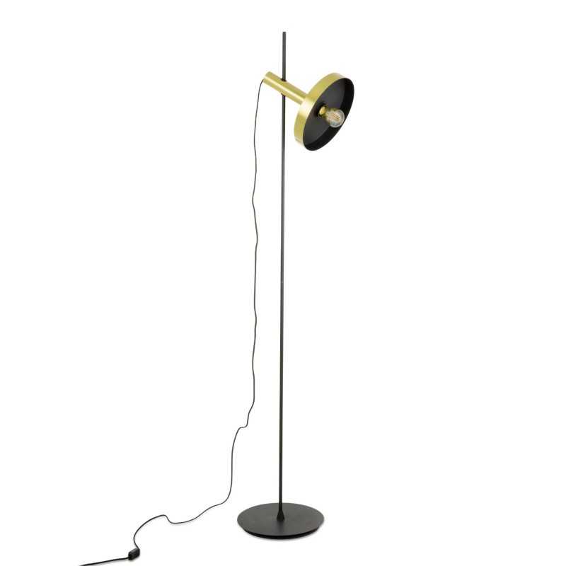 Luminária de pie de aço preto mate E27 AROTEL