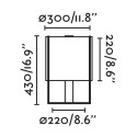 Luminária de mesa em aço E27 preto fosco VANLAY