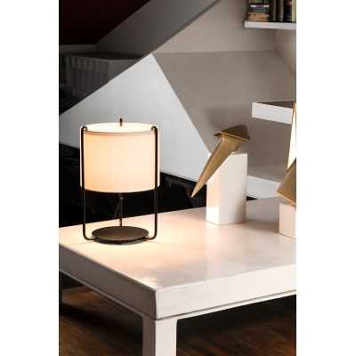 Luminária de mesa em aço E27 preto fosco VANLAY