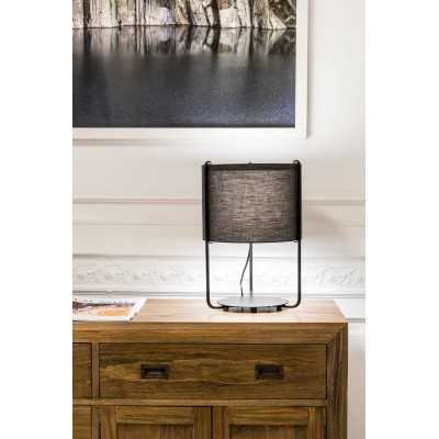 Candeeiro de mesa em aço E27 preto mate BOÔLOT