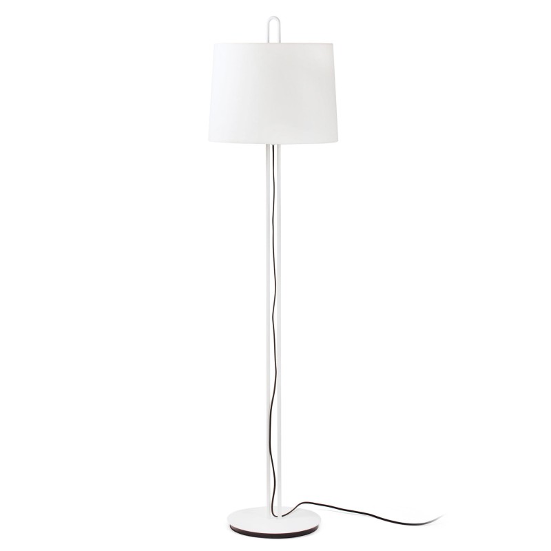 Luminária de chão em aço E27 branco fosco LAFAGE