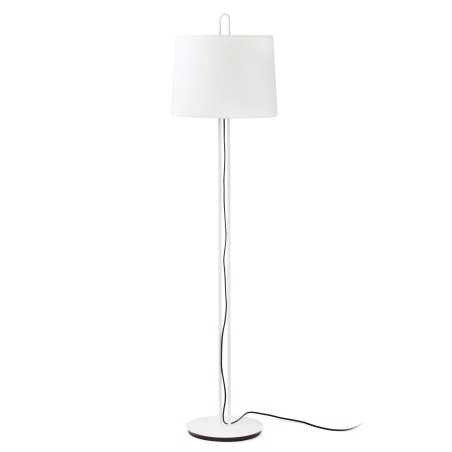 Luminária de chão em aço E27 branco fosco LAFAGE