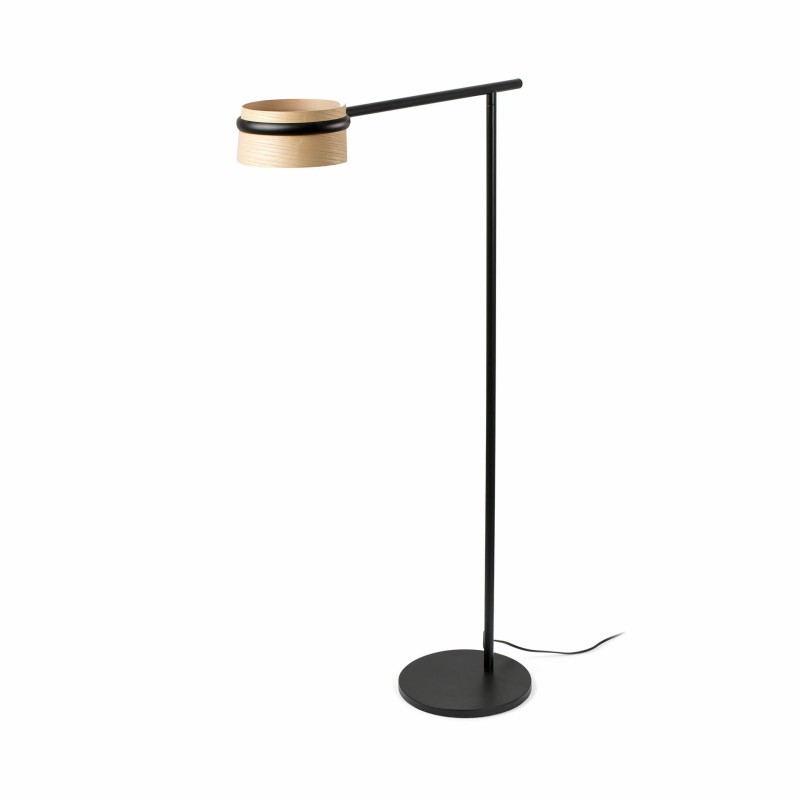 Luminária de chão em aço com LED integrado, acabamento preto fosco CUTTING