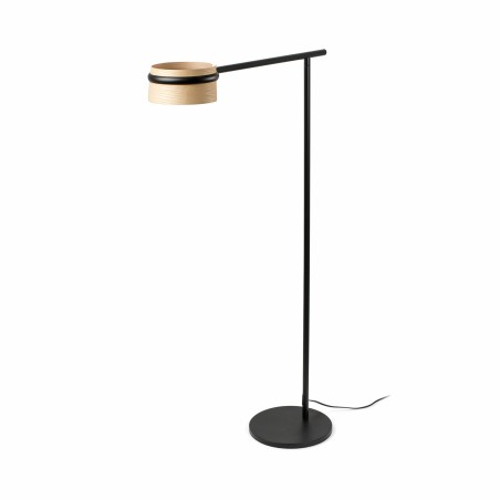 Luminária de chão em aço com LED integrado, acabamento preto fosco CUTTING