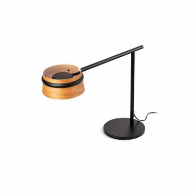 Luminária de mesa com LED integrado em aço preto fosco LAGERAT