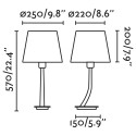 Luminária de mesa en acero E27 en oro antiguo MIZOËN
