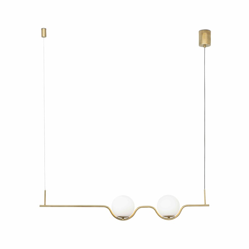 Luminária de teto em aço com LED integrado e acabamento dourado brilhante LABETS