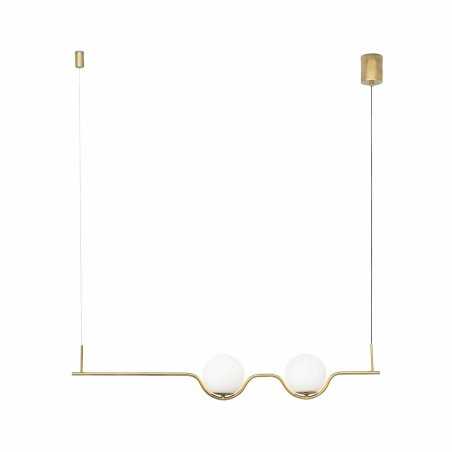 Luminária de teto em aço com LED integrado e acabamento dourado brilhante LABETS