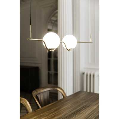 Luminária de teto em aço com LED integrado e acabamento dourado brilhante LABETS