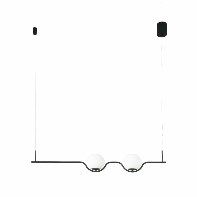 Luminária de teto em aço com LED integrado, preto fosco, BIARNE