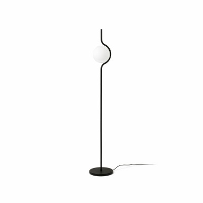 Lâmpada de chão em aço preto fosco com LED integrado BRIZON