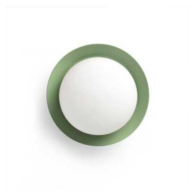 Luminária de parede em aço com LED integrado na cor verde GASTES