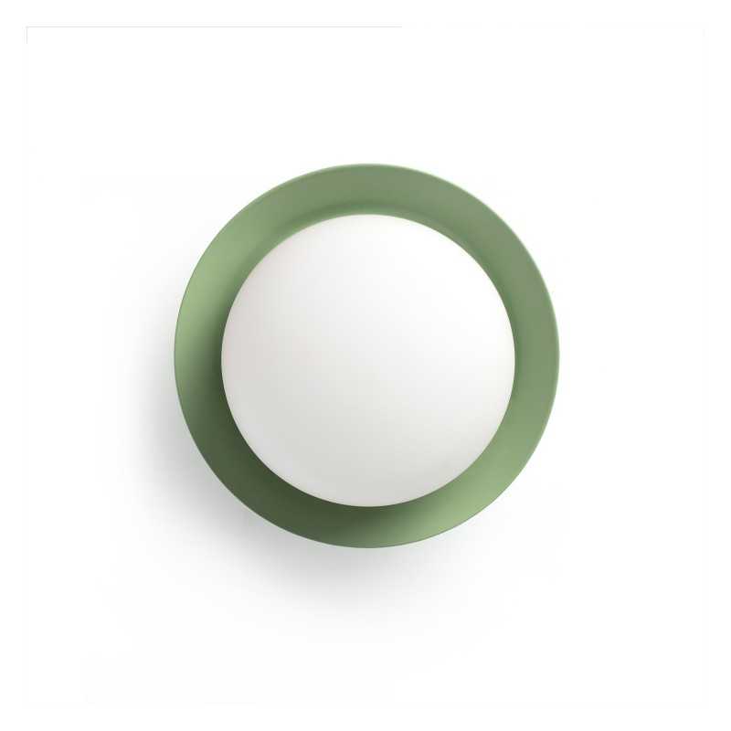 Luminária de parede em aço com LED integrado na cor verde GASTES