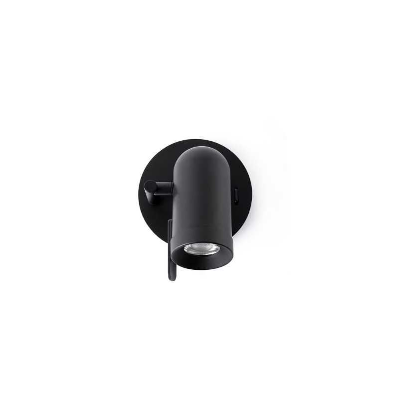 Luminária de parede em aço preto fosco GU10 JALLANS