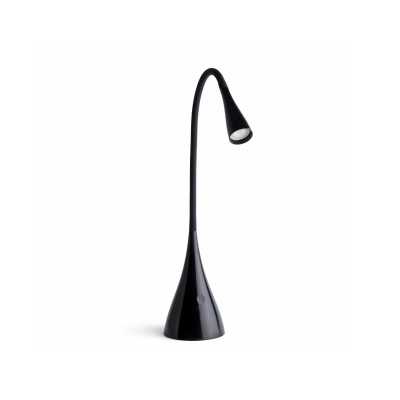 Luminária de mesa em alumínio com LED integrado preto brilhante LAFITTE
