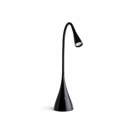 Luminária de mesa em alumínio com LED integrado preto brilhante LAFITTE