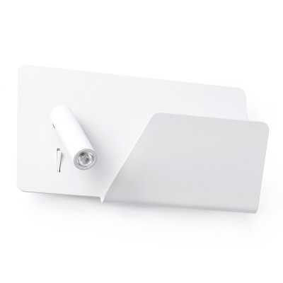 Luminária de parede de alumínio com LED integrado, cor branco mate BARDOT