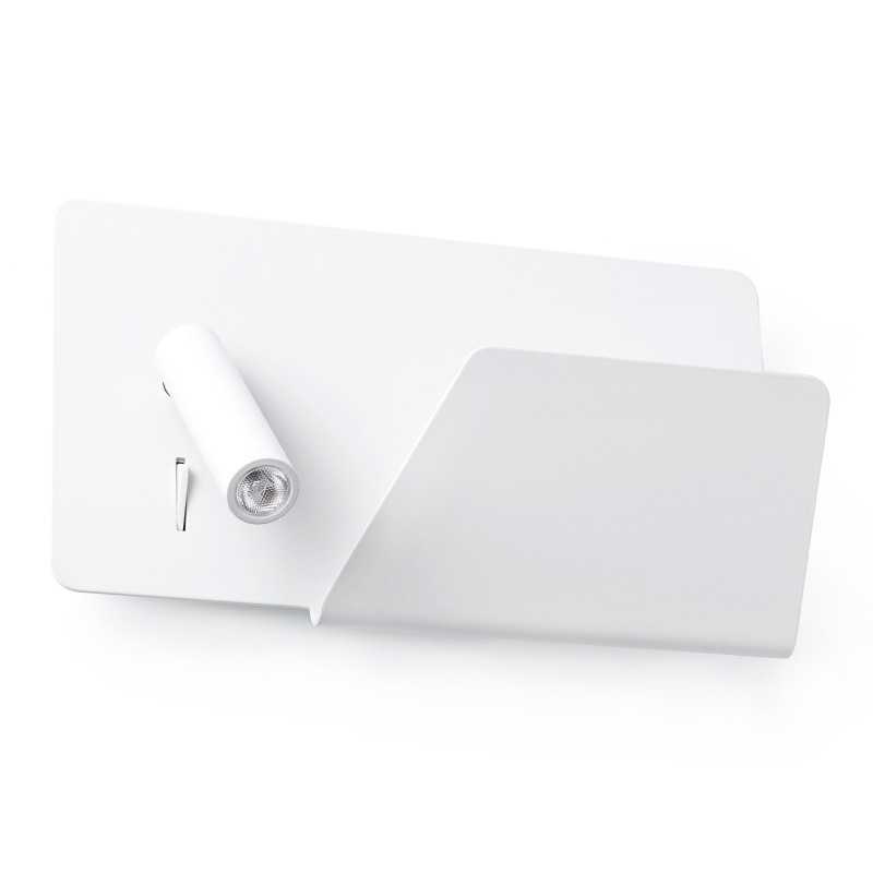 Luminária de parede de alumínio com LED integrado, cor branco mate BARDOT