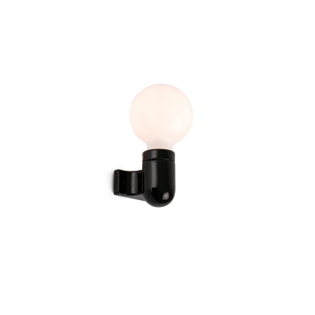 Luminária de parede de cerâmica E27 preto brilhante GISCARO